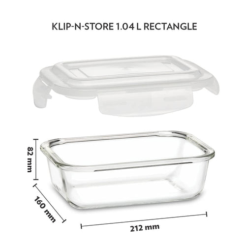 Borosil Klip-N-Store Rectangular 1.04 L