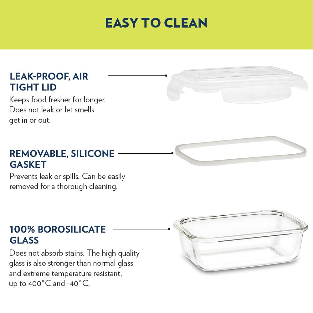 Borosil Klip-N-Store Rectangular 1.04 L