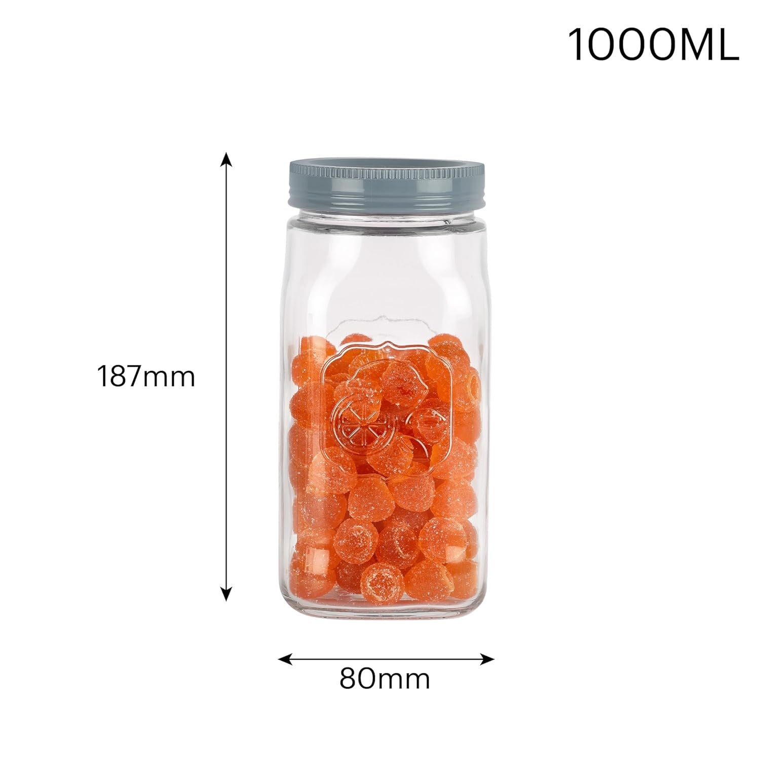 Cello Classic Canister Jar 1 L – Grey Cover