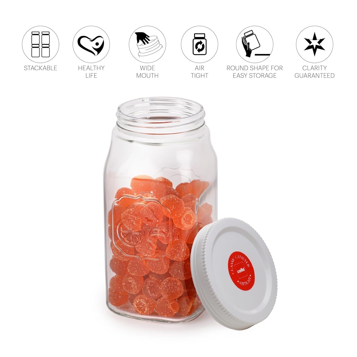 Cello Classic Canister Jar 1 L – White Cover