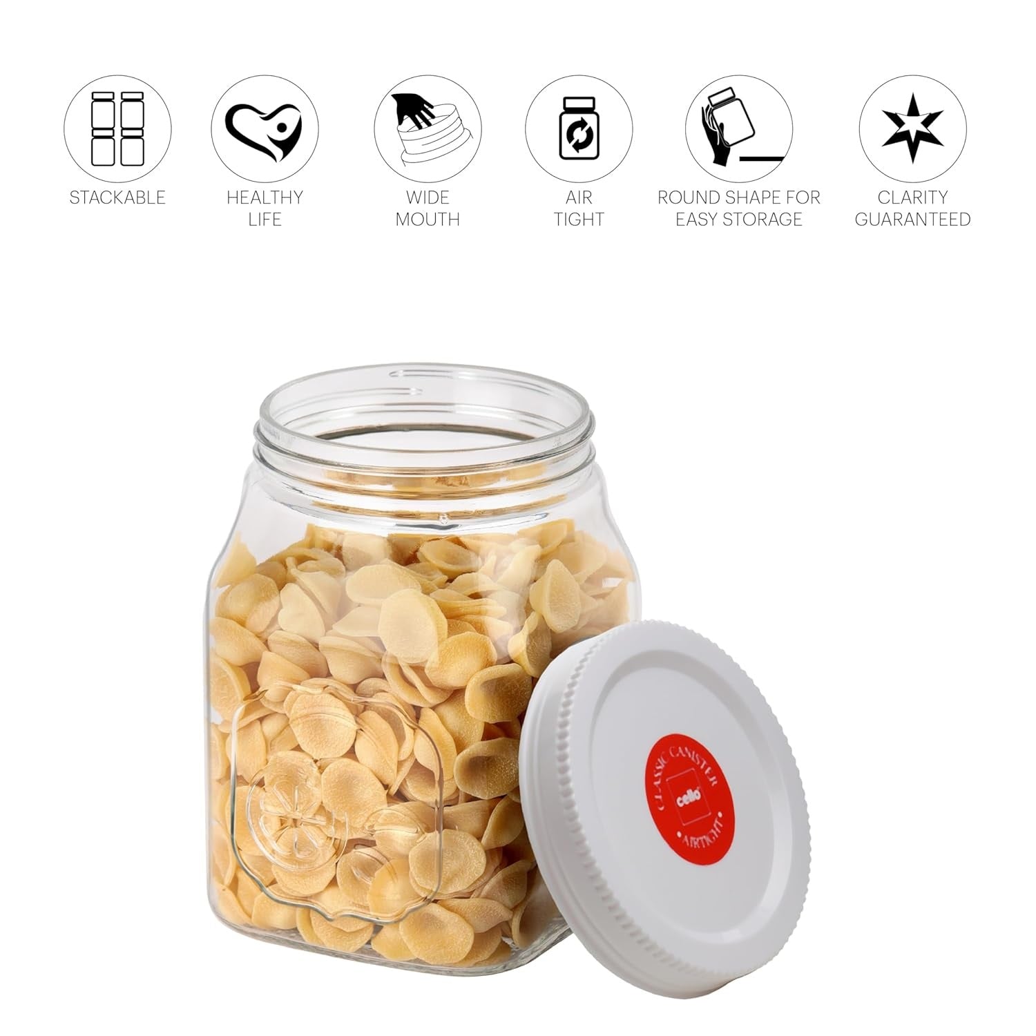 Cello Classic Canister Jar 1.5 L – White Cover