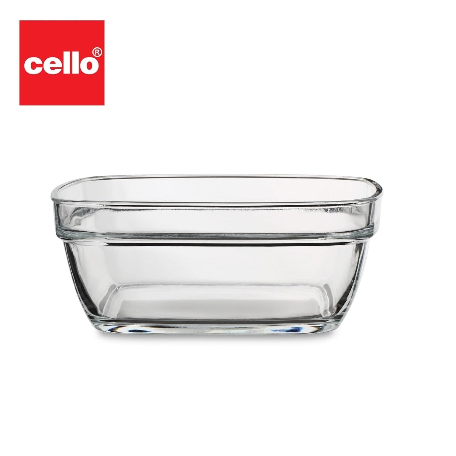 Cello Glass Square Bowl 20 cm / 2 L