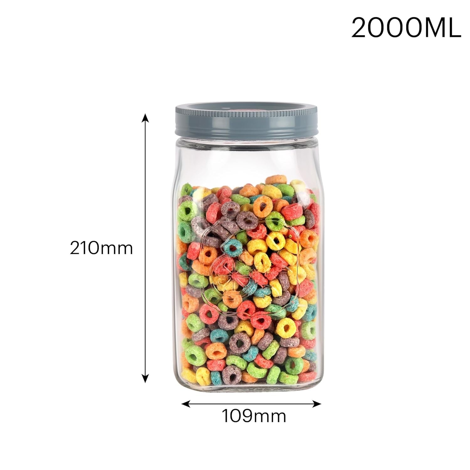 Cello Classic Canister Jar 2 L - Grey Cover
