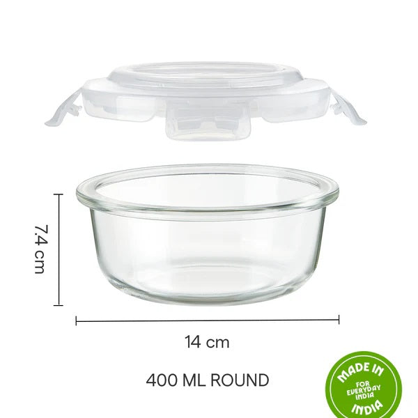 Borosil Klip-N-Store Round 240 ml