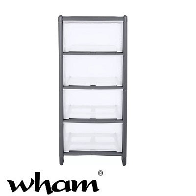 Wham Deep Drawer 4 Drawer Storage Unit – Black