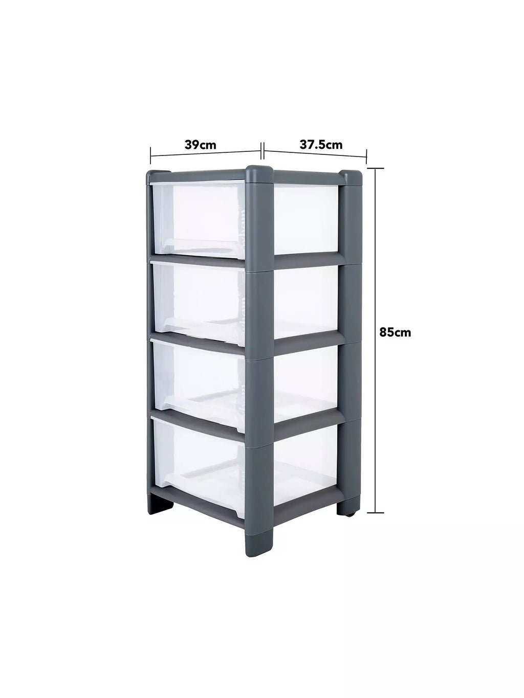 Wham Deep Drawer 4 Drawer Storage Unit – Black