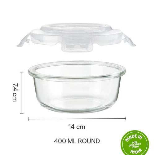 Borosil Klip-N-Store Round 400 ml