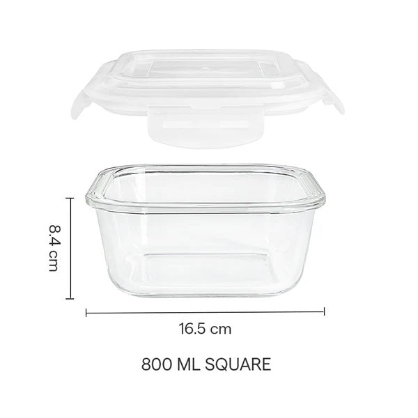 Borosil Klip-N-Store Square 800 ml