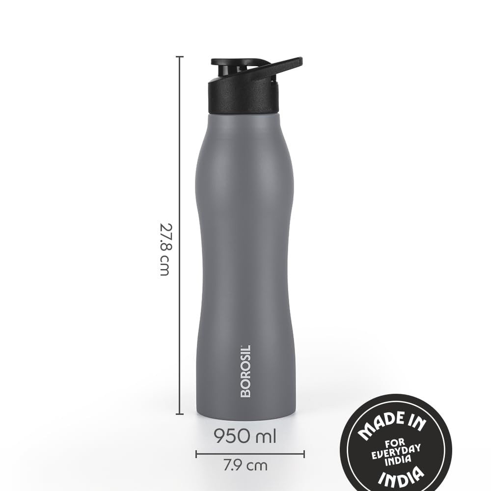 Borosil Hydra GripGo Grey 950 ML