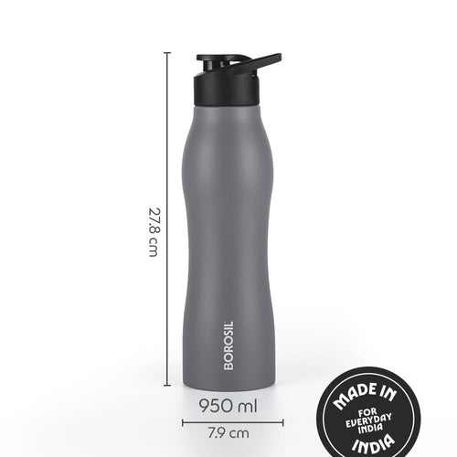 Borosil Hydra GripGo Grey 950 ML