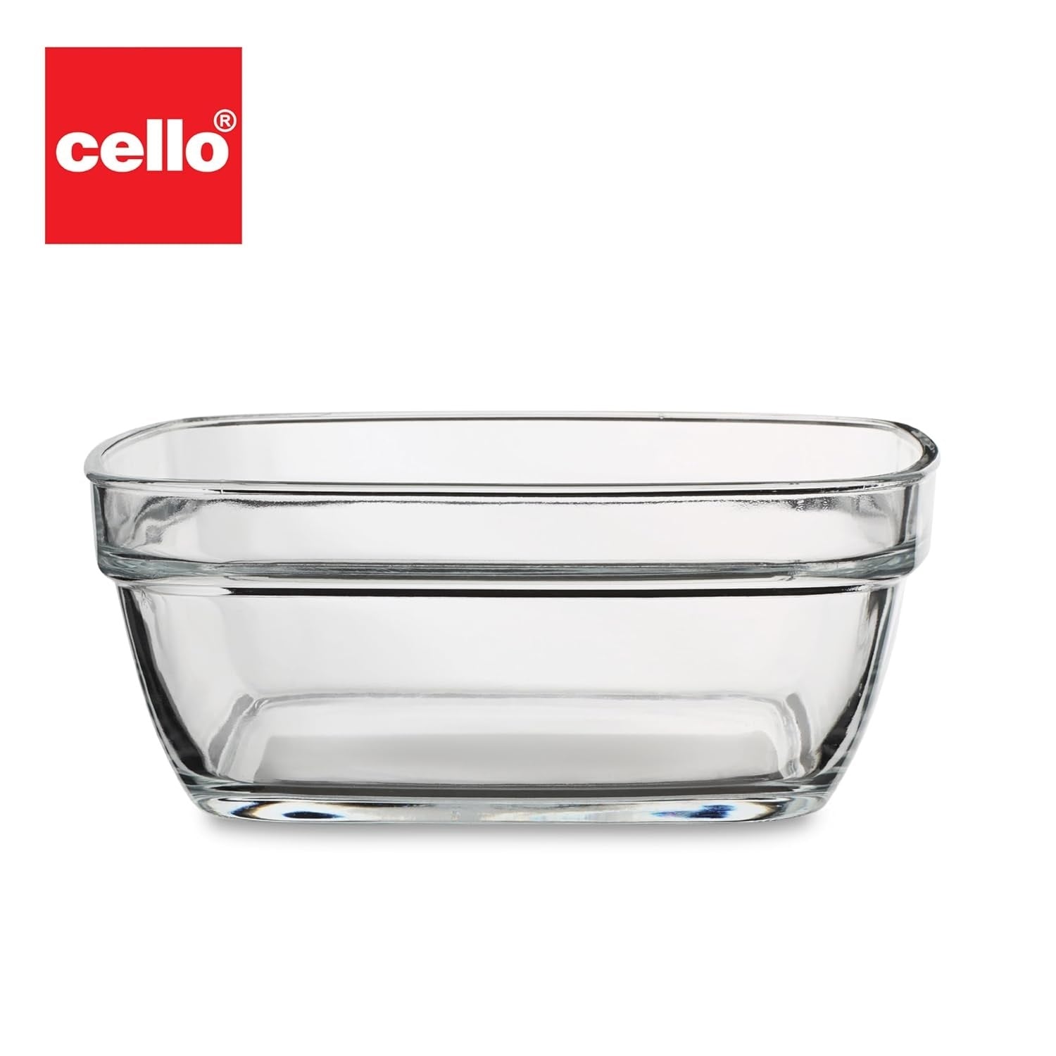 Cello Glass Square Bowl 23 cm / 3.1 L