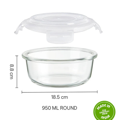 Borosil Klip-N-Store Round 950 ml