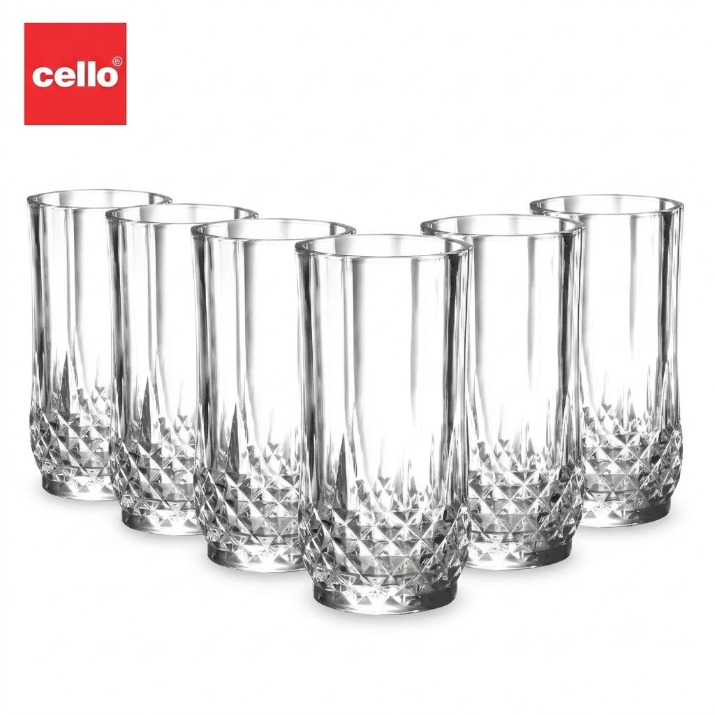 Cello Amore Glass Tumbler 265 ml – 6 PCS Set