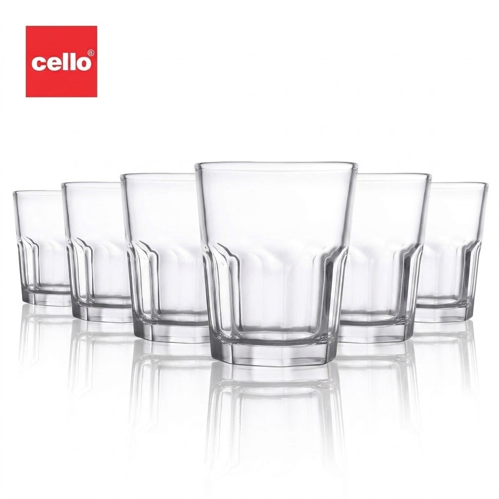 Cello Bello Rock Glass Tumbler 300 ml - 6 pcs