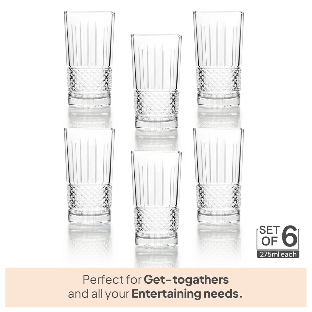 Cello Brilliant Glass Tumbler 275ml - 6 pcs