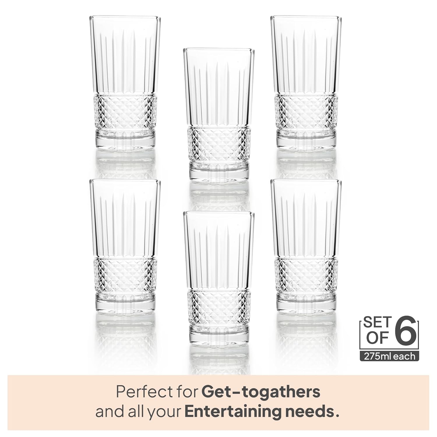 Cello Brilliant Glass Tumbler 275ml - 6 pcs