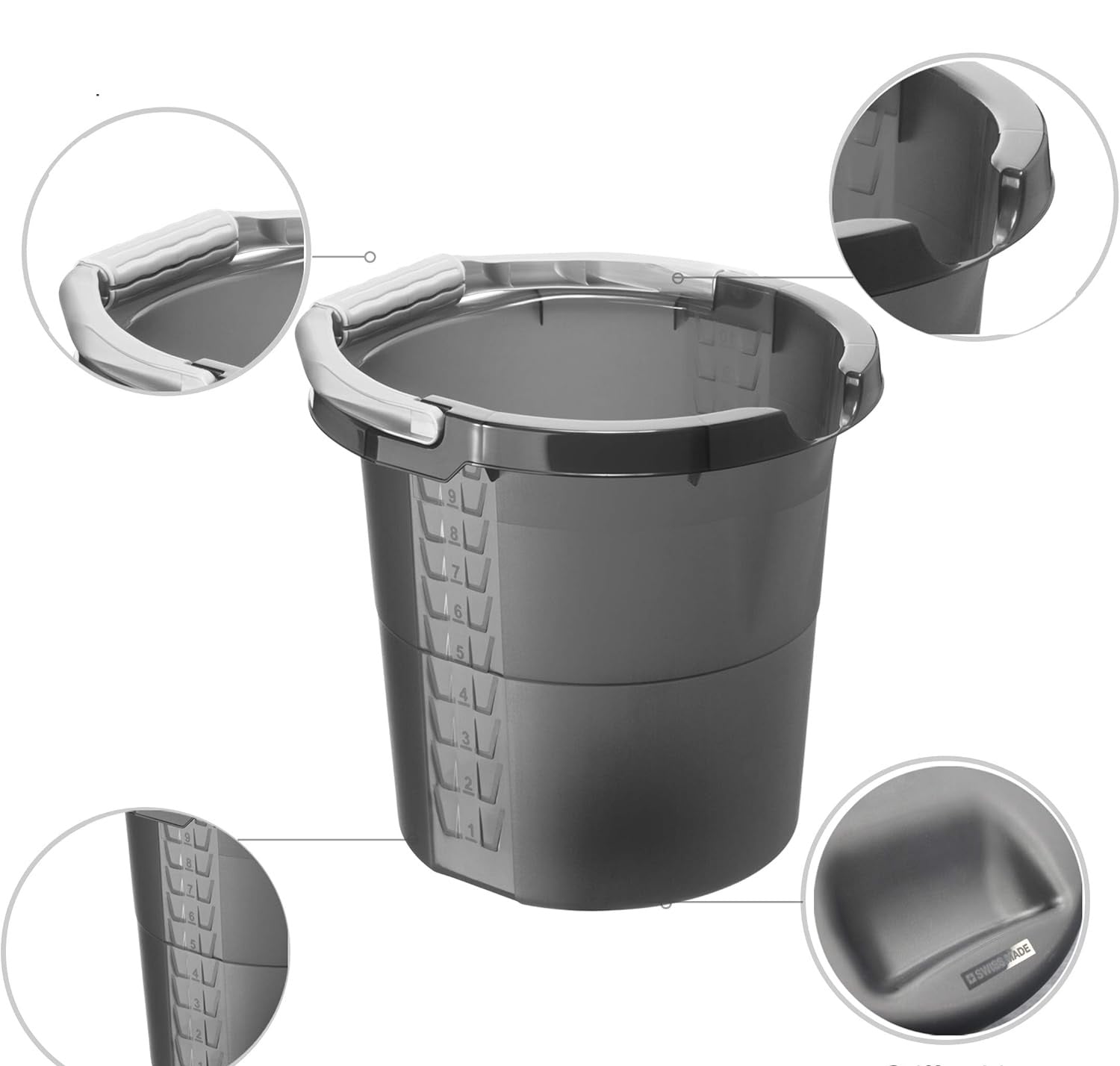 Rotho Daily Bucket 10L – Grey