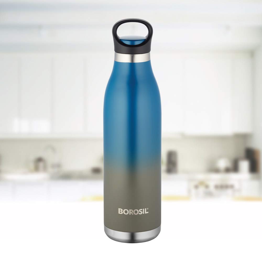 Borosil Colourcrush Flask - 700ml - Blue