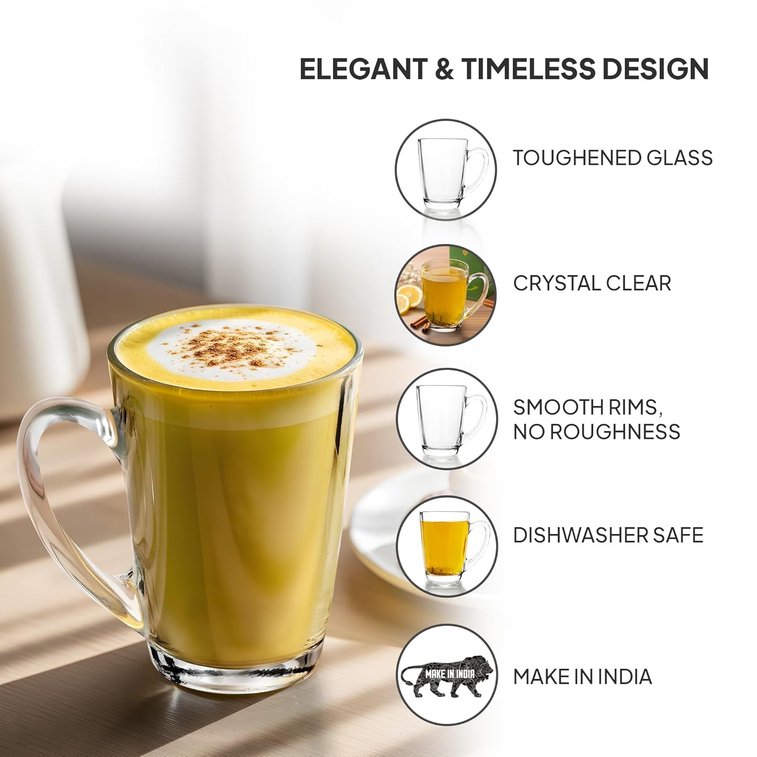 Cello Caroline Glass Mug 220 ml