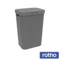 Rotho Country Laundry Hamper 55 L – Grey