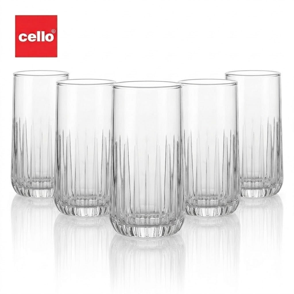 Cello Elysia Glass Highball Tumbler 360 ml – 6 PCS Set