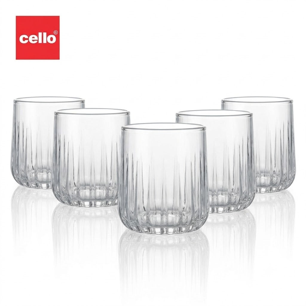 Cello Elysia Glass Rock Tumbler 320 ml – 6 PCS Set