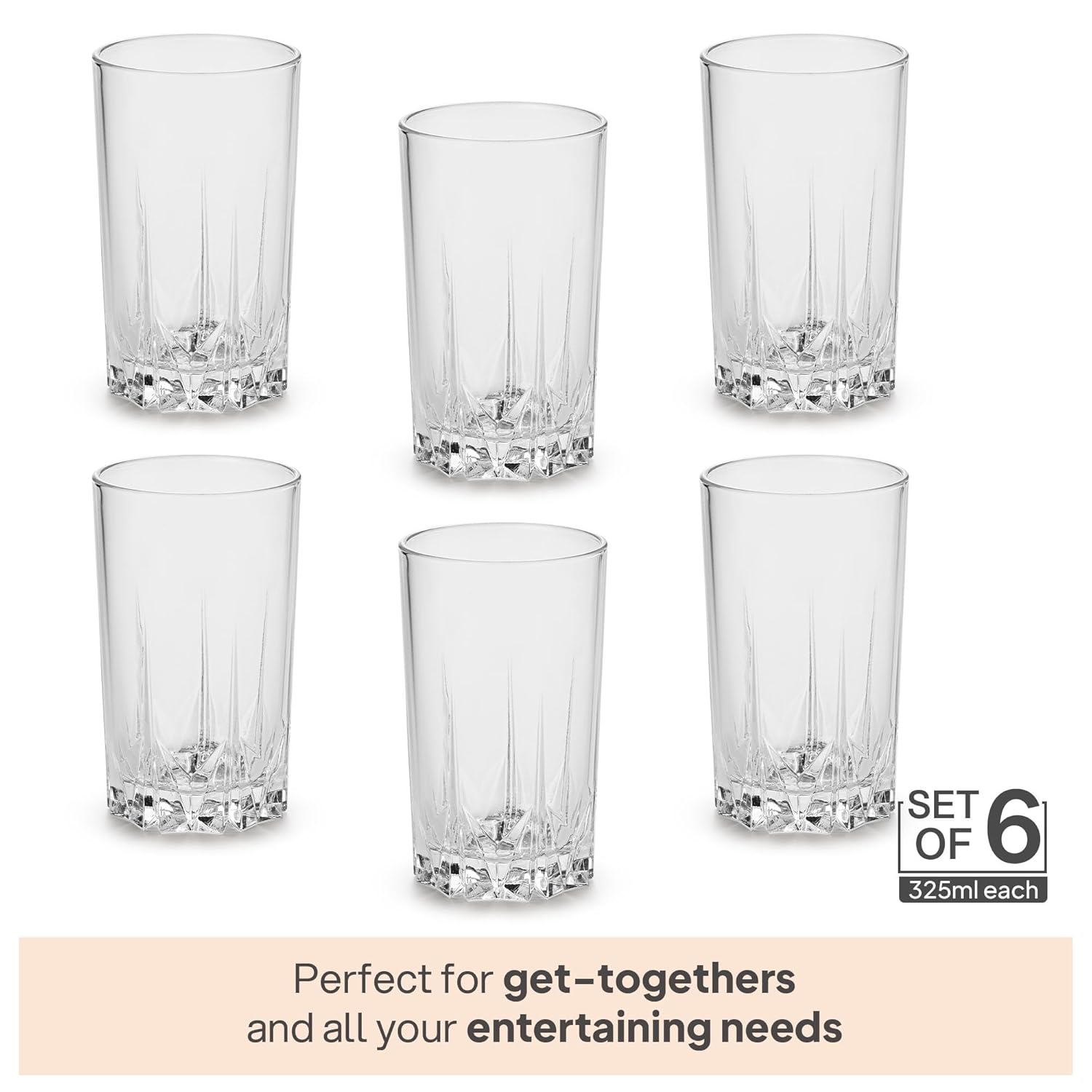 Cello Estonia Glass Tumbler 310ml - 6 pcs