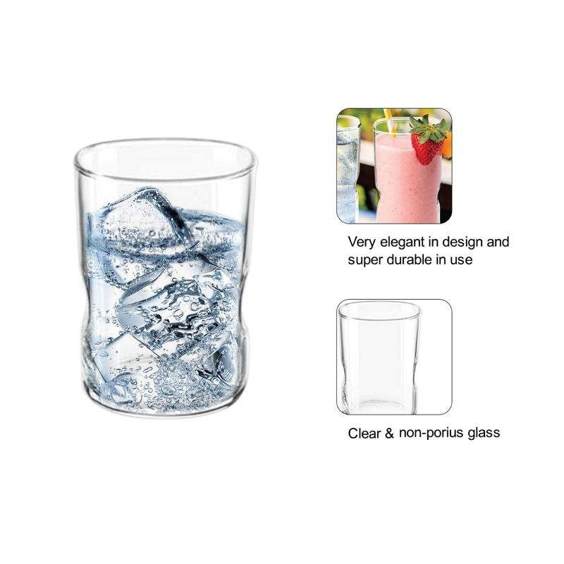 Cello Grip Glass Tumbler Set 255 ml - 6 Pieces