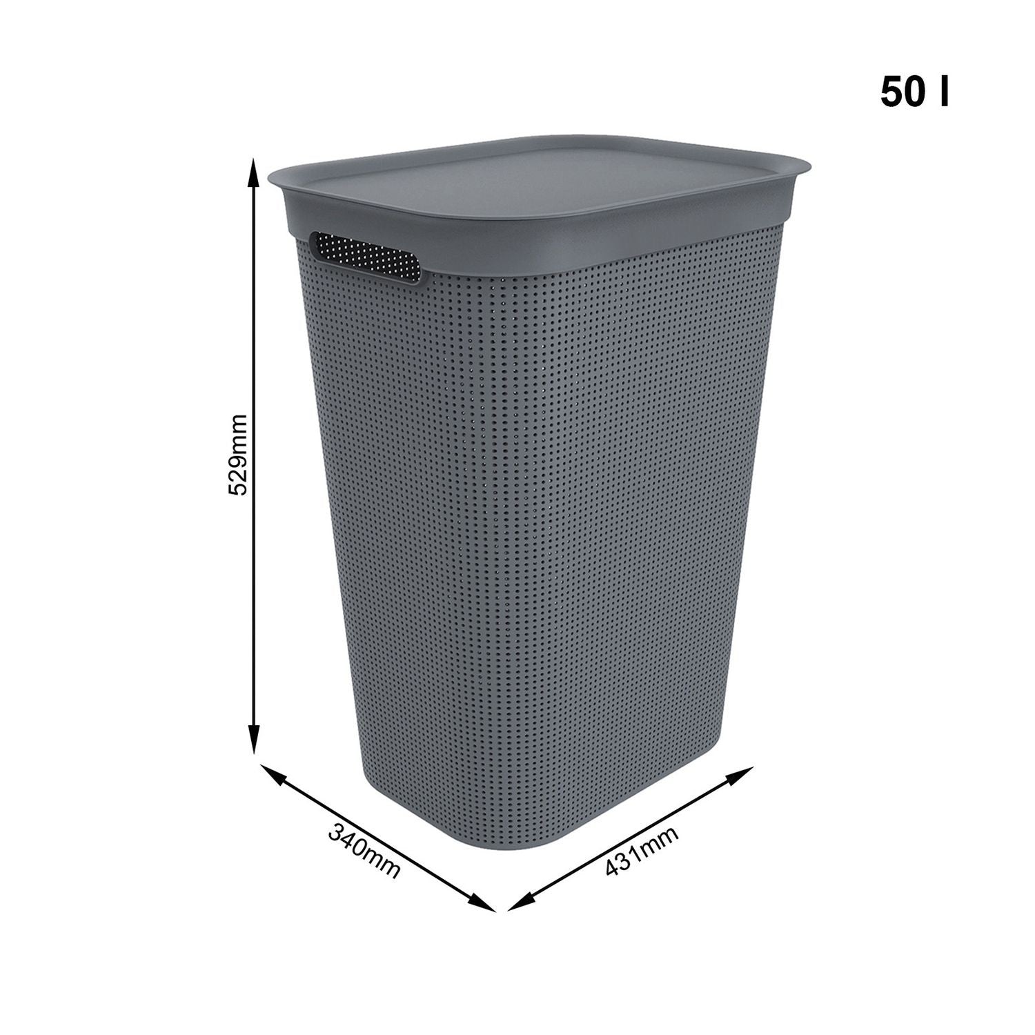 Rotho Brisen Laundry Hamper 50 L – Grey