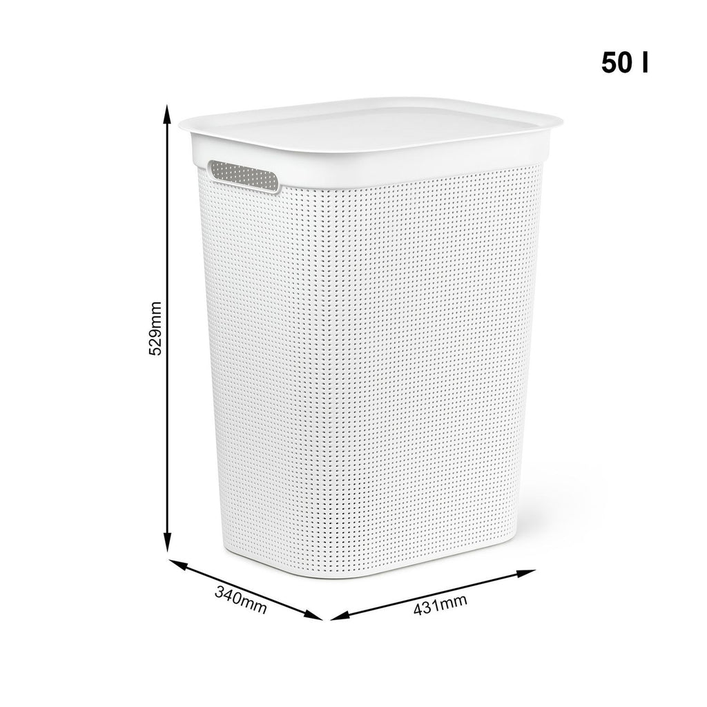 Rotho Brisen Laundry Hamper 50 L – White