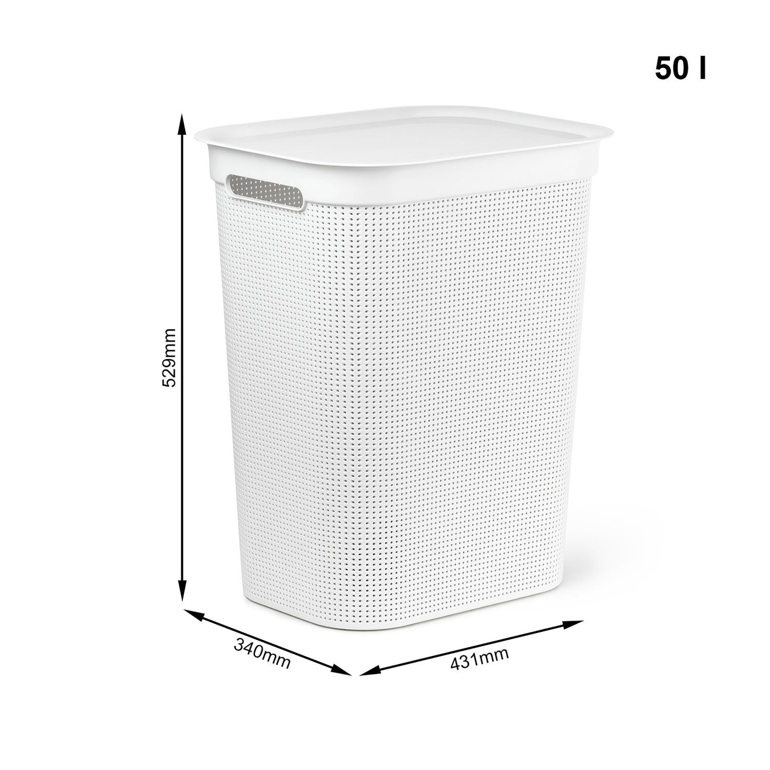 Rotho Brisen Laundry Hamper 50 L – White