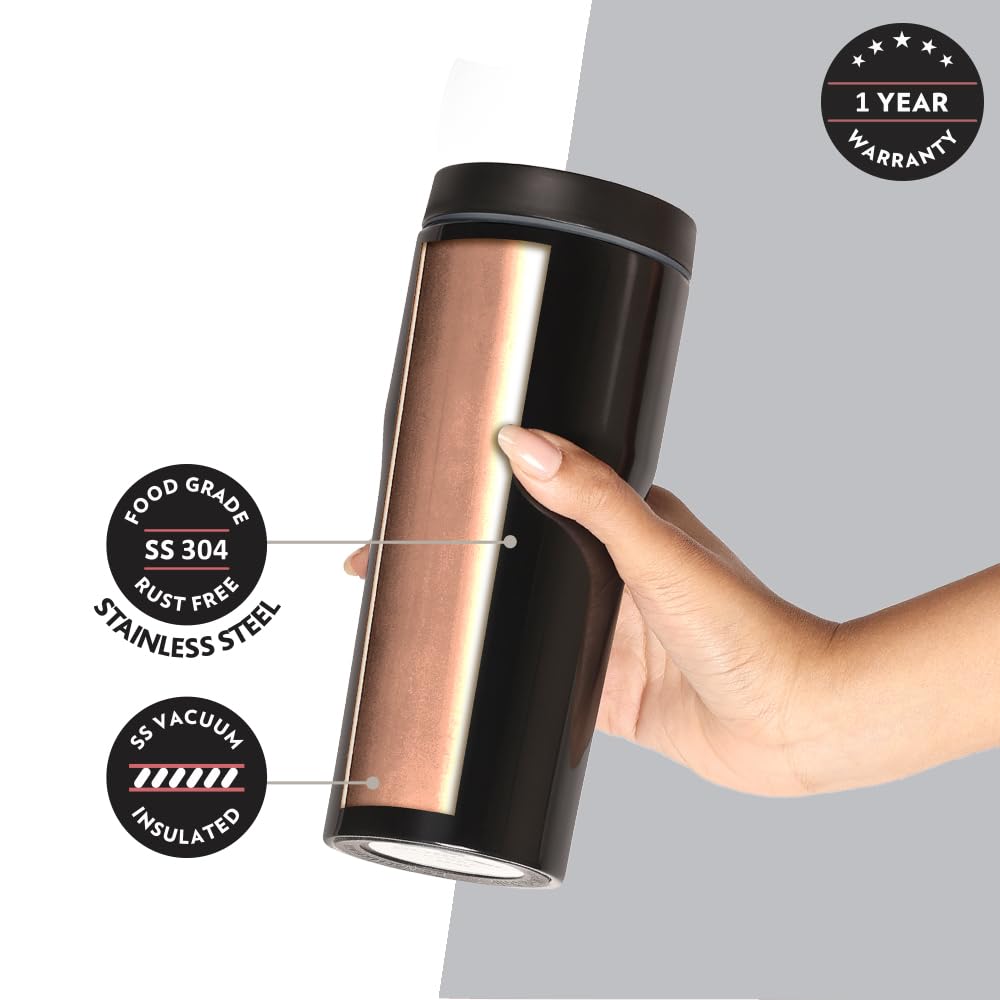 Borosil Hike Tumbler Flask - 500 ml - Black