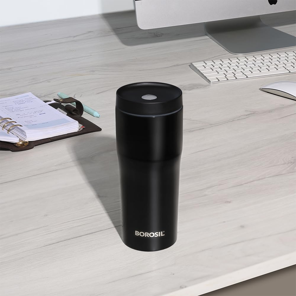 Borosil Hike Tumbler Flask - 500 ml - Black