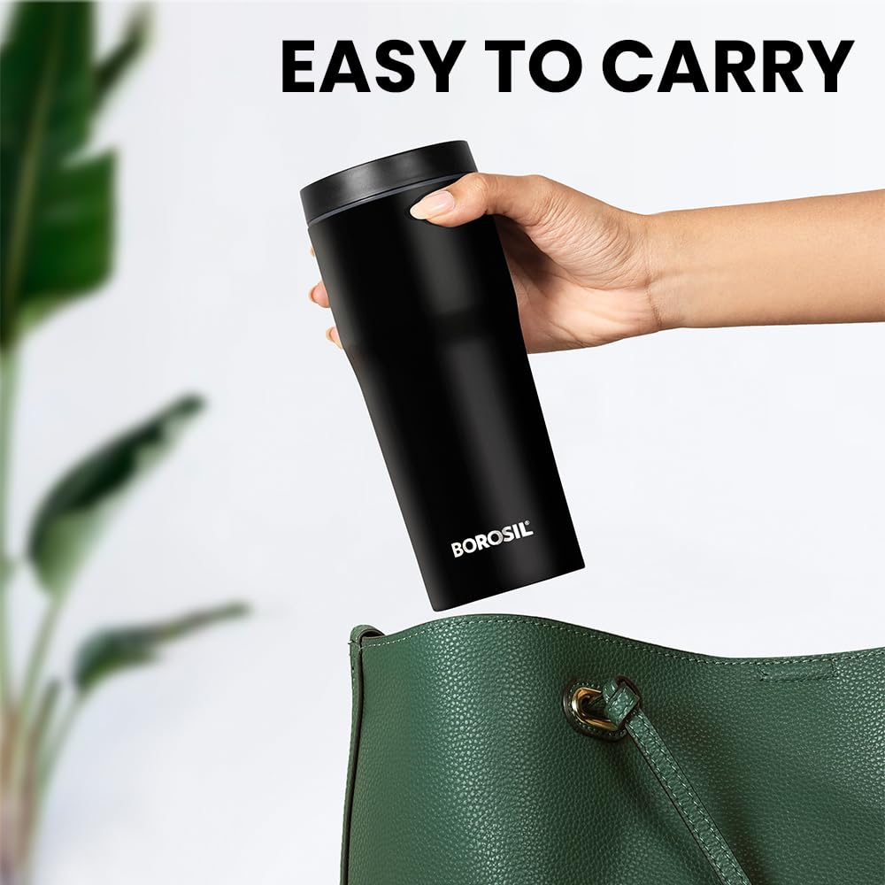 Borosil Hike Tumbler Flask - 500 ml - Black