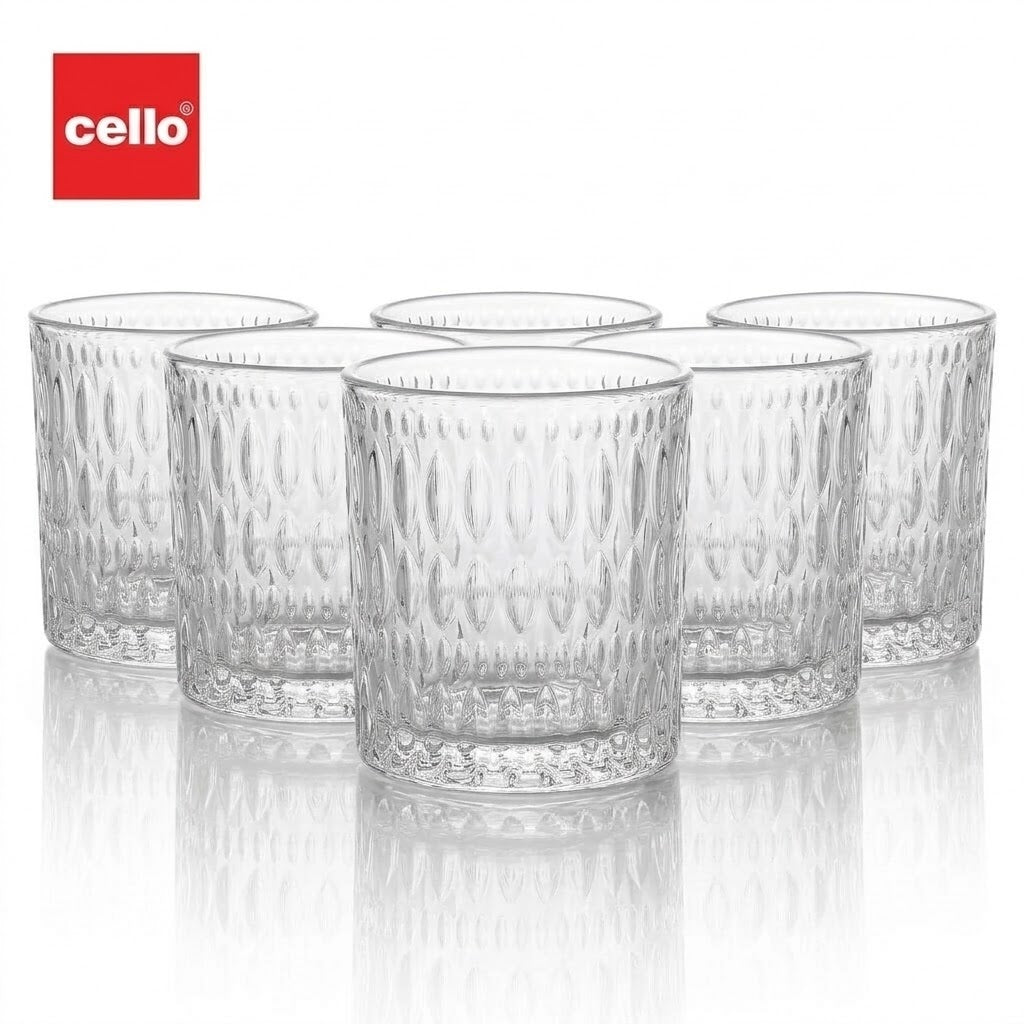 Cello Iris Glass Tumbler 215 ml – 6 PCS Set