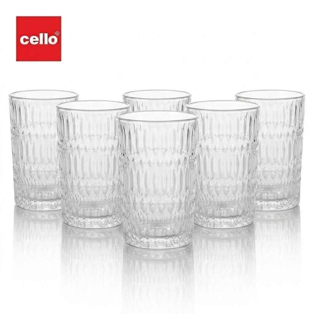 Cello Iris Glass Tumbler 275 ml – 6 PCS Set