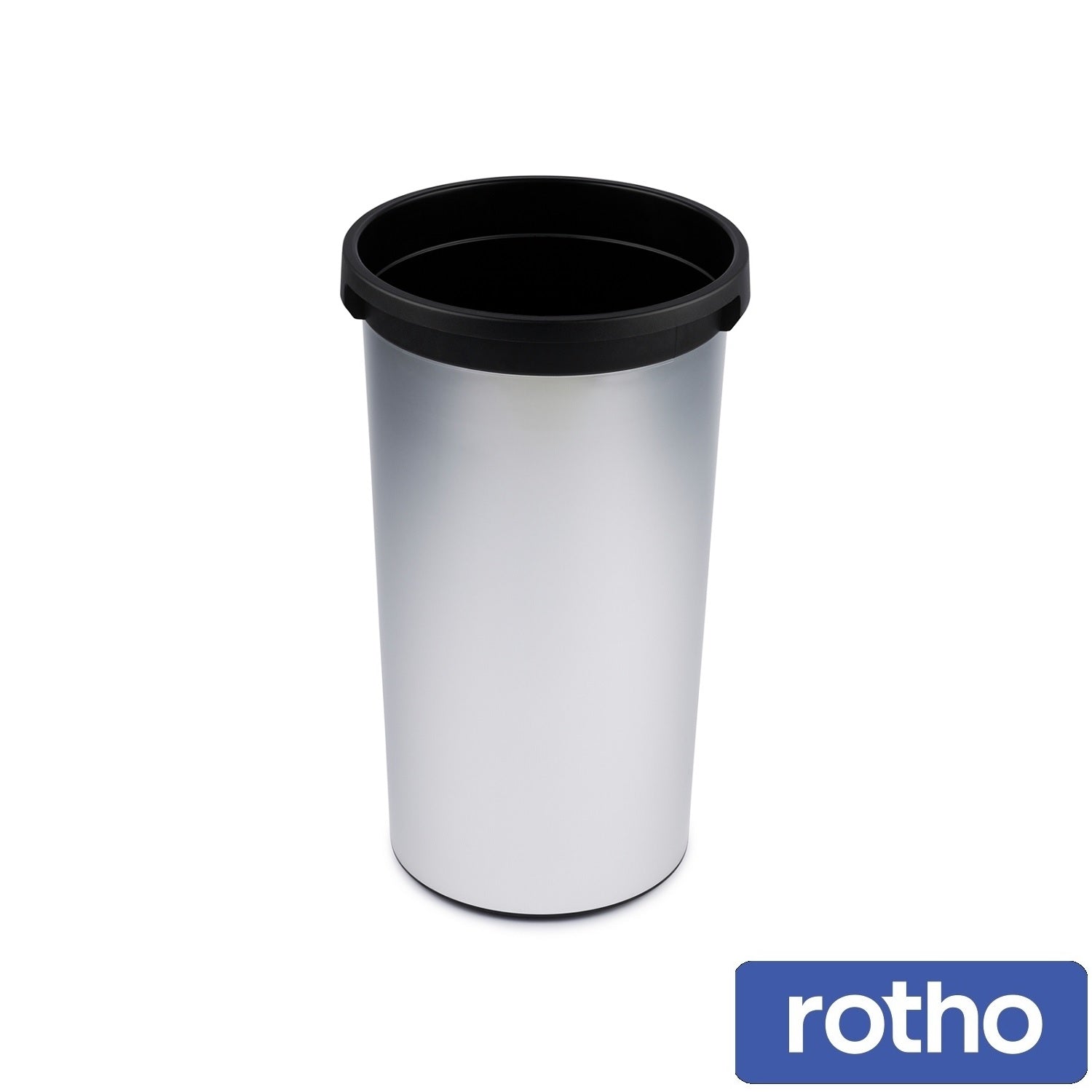 Rotho Iris Round Bin Silver 50 L