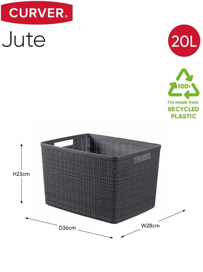 Curver Jute Large Basket – Grey