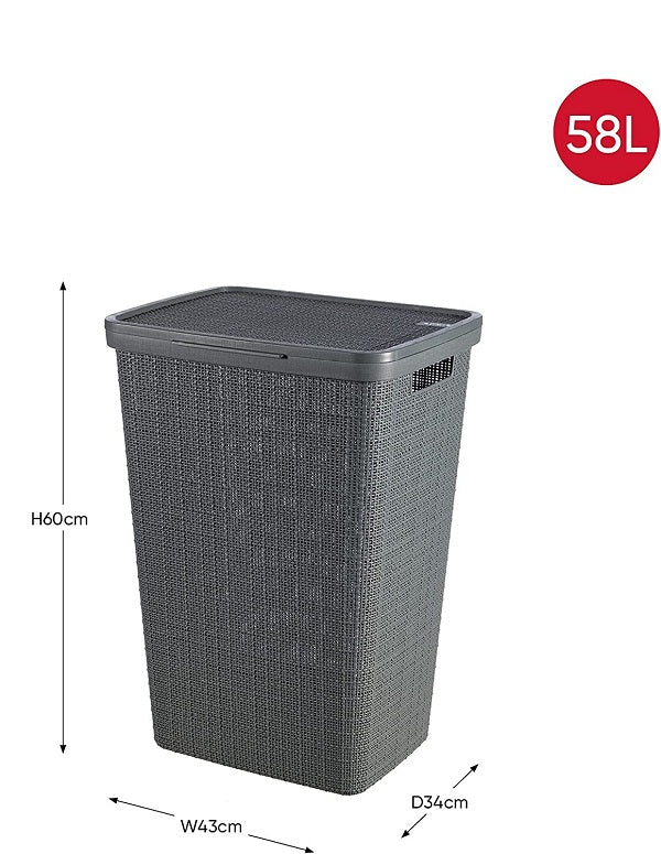 Curver Jute Laundry Hamper 58 L – Grey
