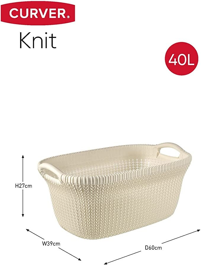 Curver Knit Laundry Basket 40 L – White