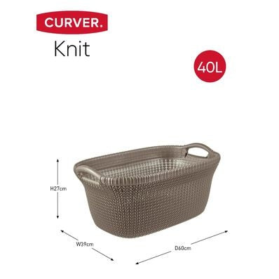 Curver Knit Laundry Basket 40 L – Grey