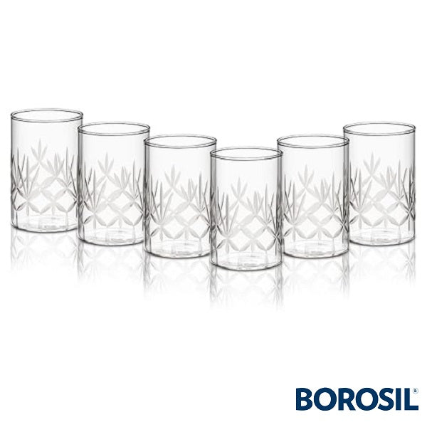 Borosil Meadow Glass 350 ml – Set of 6