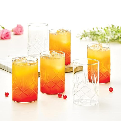 Borosil Meadow Glass 350 ml – Set of 6