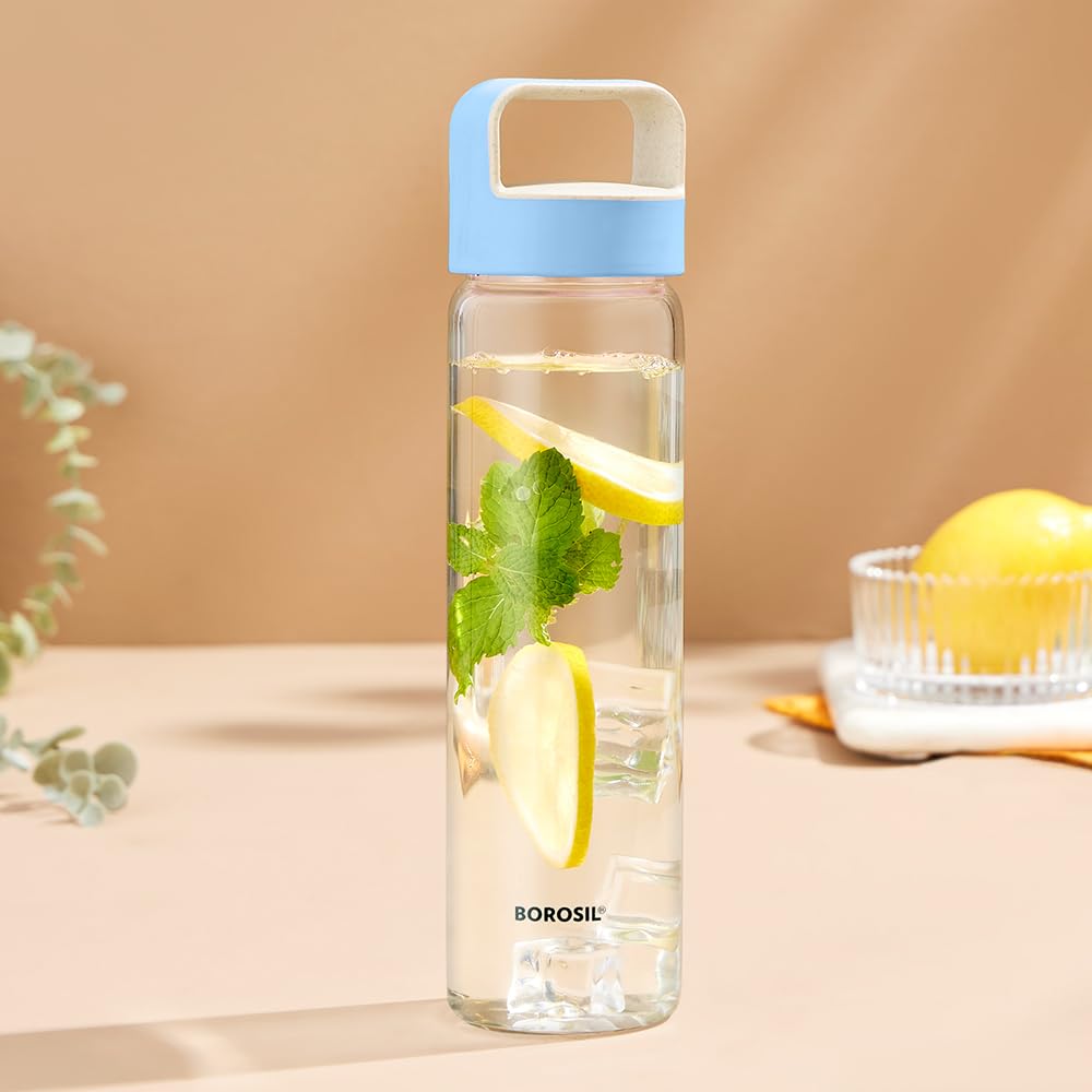 Borosil Neo Glass Bottle 550ml - Blue
