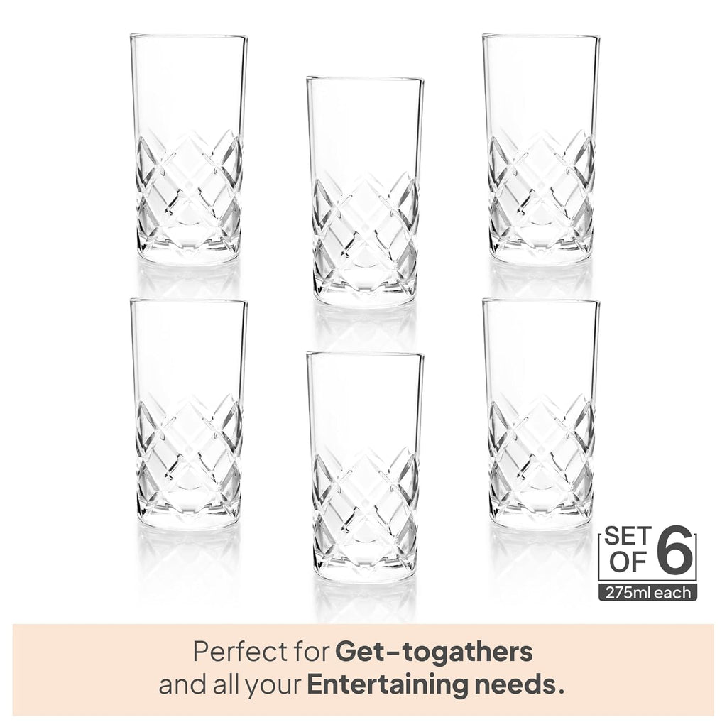 Cello Old Fashioned Glass Tumbler 275 ml - 6 pcs