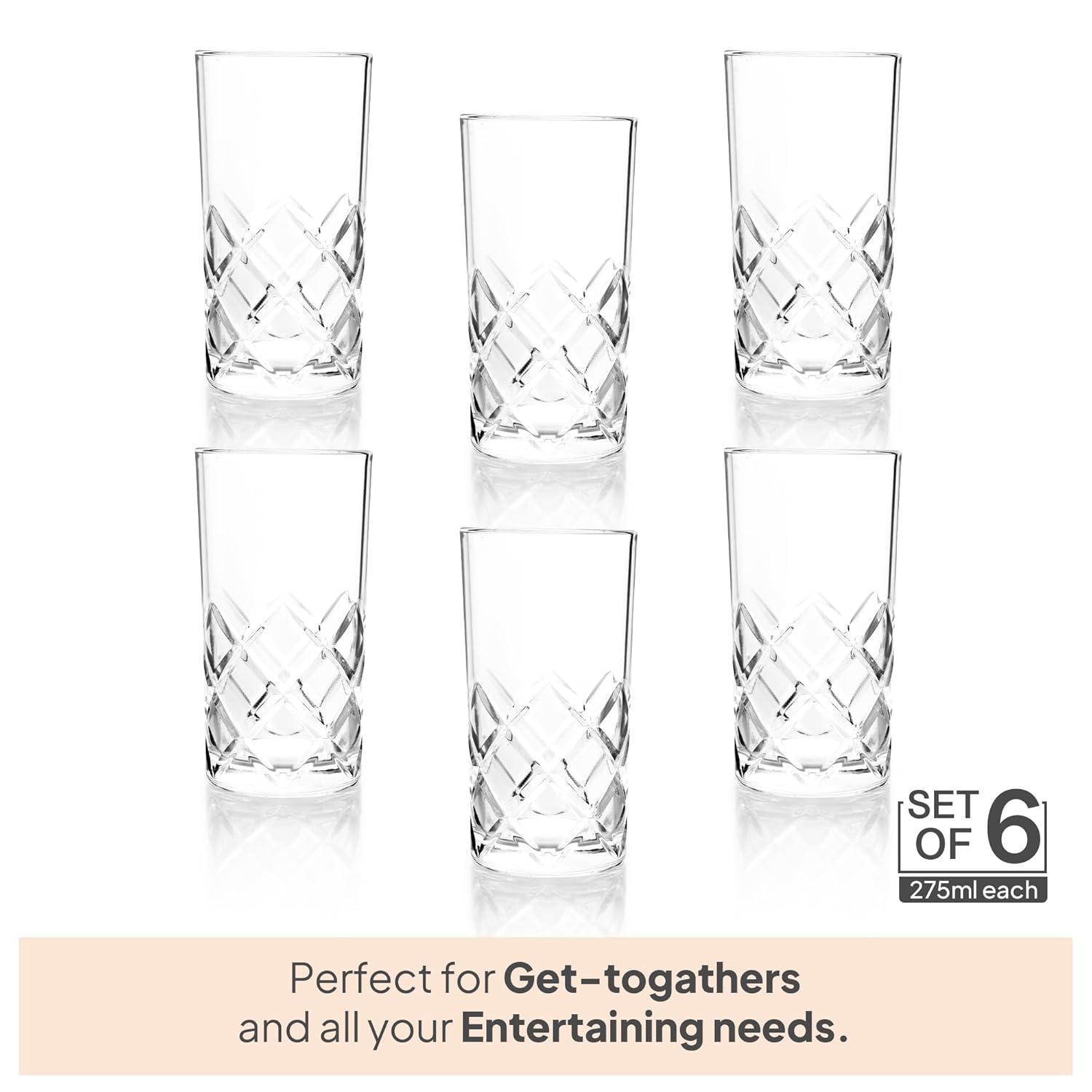 Cello Old Fashioned Glass Tumbler 275 ml - 6 pcs