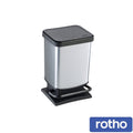 Rotho Paso Pedal Bin Silver 20 L