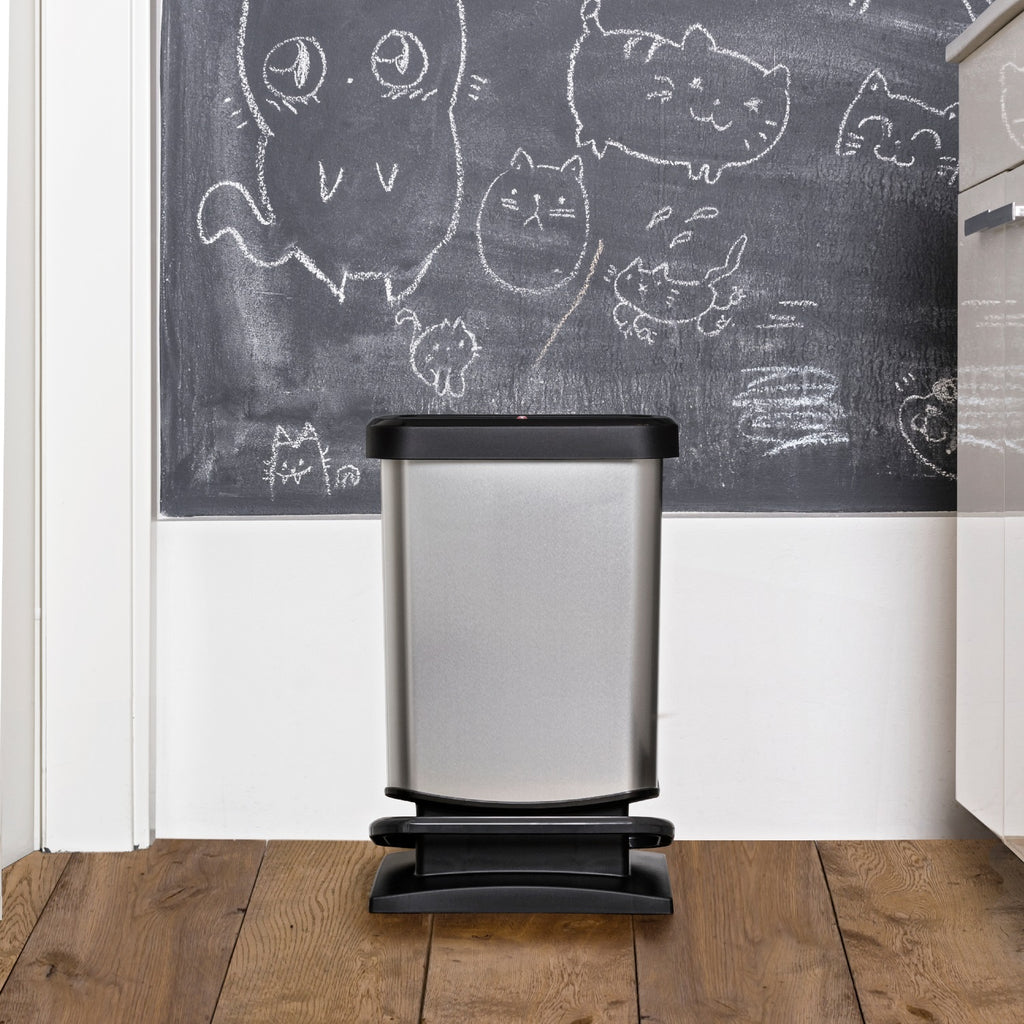 Rotho Paso Pedal Bin Silver 20 L