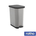 Rotho Paso Pedal Bin Silver 35 L