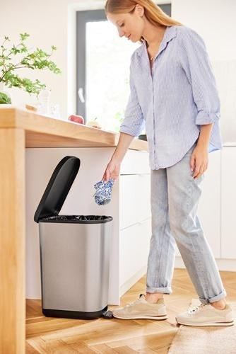 Rotho Paso Pedal Bin Silver 35 L